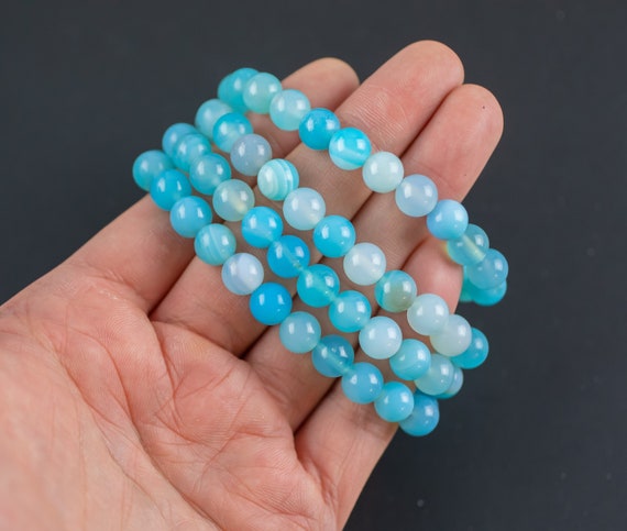 Bracelet Artisanal En Agate - Marron, Pierre Naturelle, Neuf Avec étiquettes