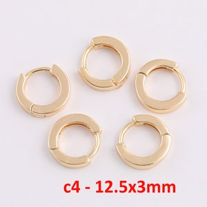 4pc Gold Filled Earring Hoops Lever Back one touch w/ open link Lever Hoop earring Nickel free Lead Free for Earring Charm Making Findings c4 12x3mm no loop