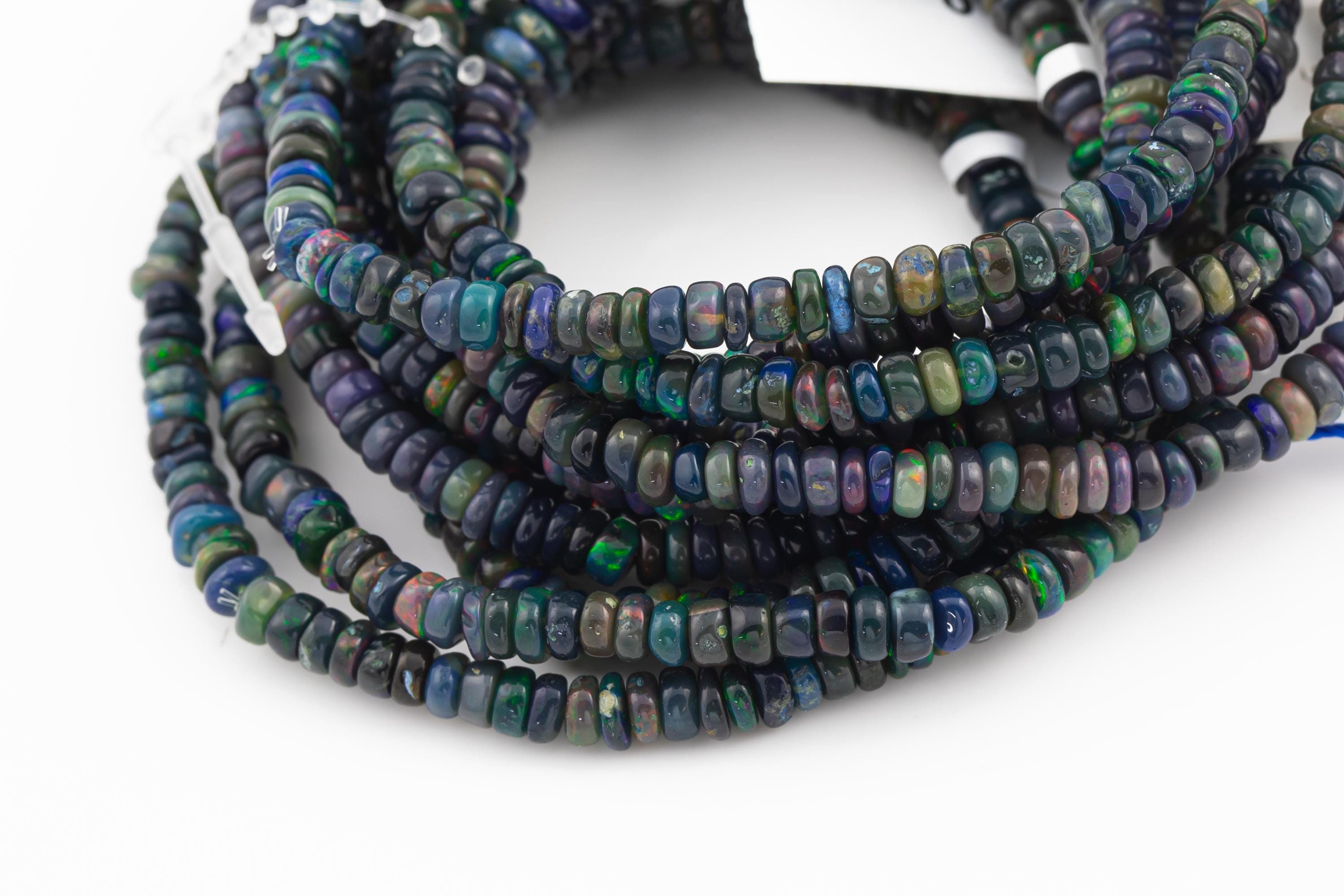 天然エチオピア産ブラックオパールブレスレット 7×5mm 16石 K18WGGP 天然エチオピア産ブラックオパールブレスレット 7×5mm 16石