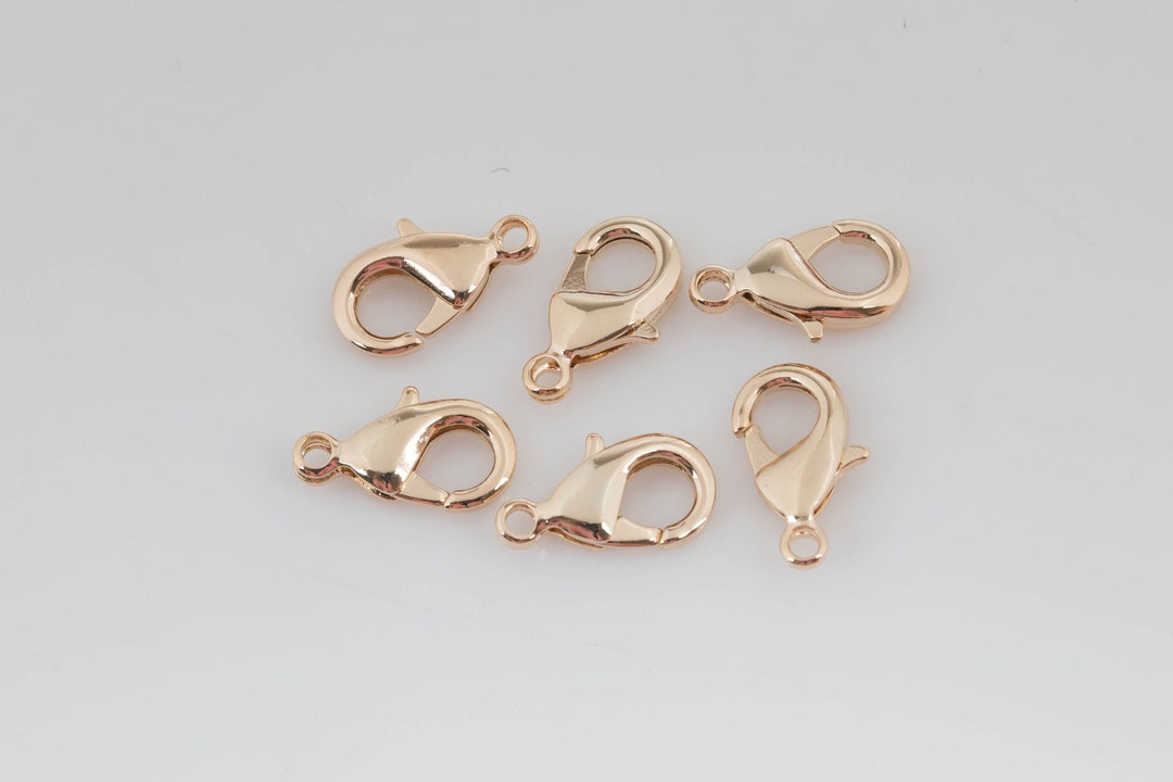 6pc 18k GOLD PLATED LOBSTER Clasps 10mm 12mm 14mm 18K Gold Plated