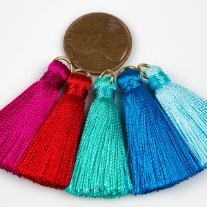 SILK TASSEL TASSLE Silk Tassels Tassles High Quality Small Tassels 4 pcs image 5