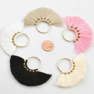 BEAUTIFUL Fan Tassels on Brass Findings. Perfect for earrings or pendants! One pair per order- 34mm