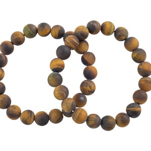 Tiger Eye Matte Round Stretchy String Bracelet Tiger's Eye bracelet Tigerseye Tigers Eye Handmade Jewelry Bracelet Crystal Bracelet