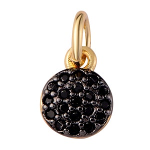 2pc 18K Gold  Coin Dainty Black CZ- 2 pcs per order- 5mm
