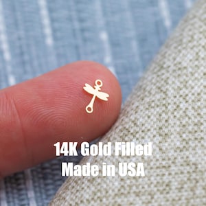 Dragon Fly Dragonfly Connector - 14Kt Gold Filled or Sterling Silver- Connectors - Bracelet or Necklace - Permanent Jewelry Supply