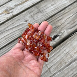 Carnelian Bracelet Stretchy String Bracelet Natural Gemstone Chips Bracelets Pre-charged Handmade Jewelry image 5