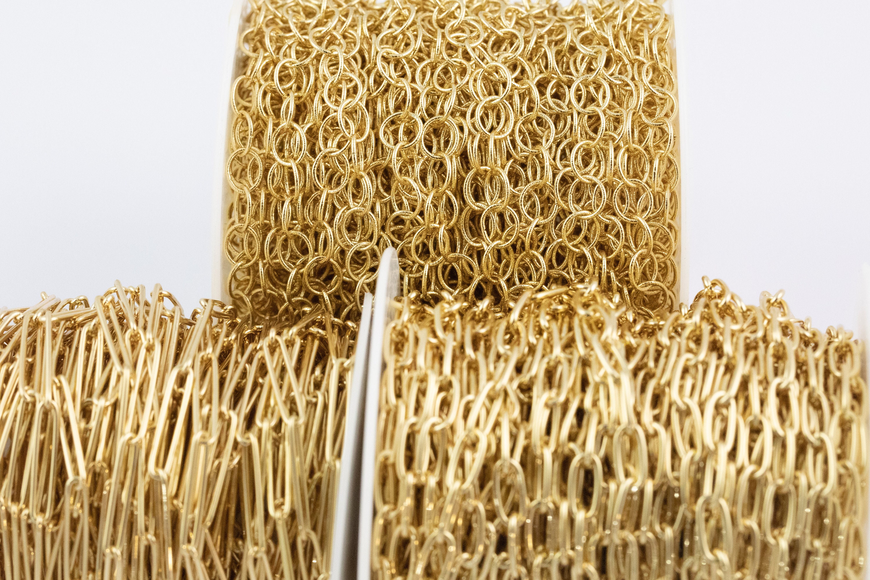 14k Gold Plated Paperclip Chains Tarnish Resistant Paperclip Etsy