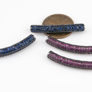 Cubic Zirconia Rhinestone Pave Tubes 5mm 6mm by 32mm cz tube bar