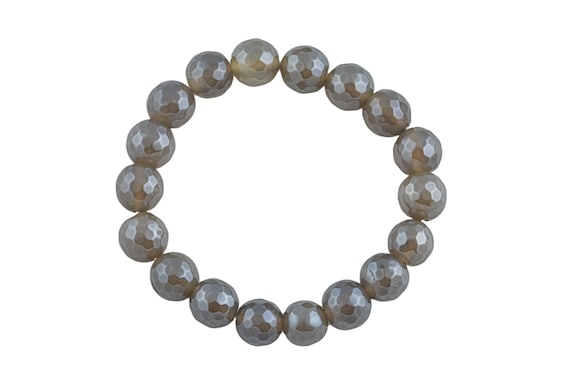Bracelet élastique TOUS En Argent Avec Calcédoine Bleue Et Petits Diamants - Bijou Raffiné