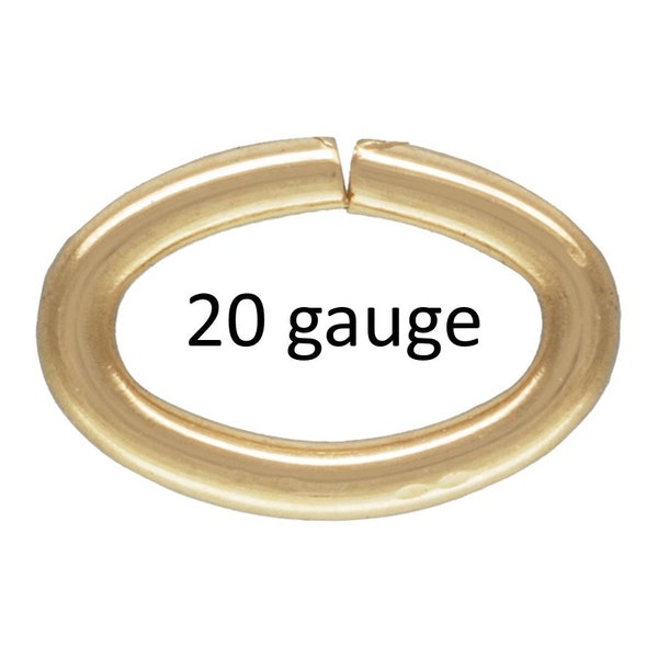USA Gold Filled Oval Jump Ring- 20 Gauge- 14/20 Gold Filled- USA Made- Click and Lock Design- Perfect for Fine Work