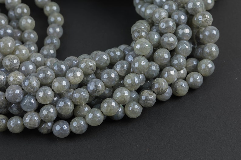 Natural Mystic Labradorite, High Quality in Faceted Round 4mm, 6mm, 8mm, 10mm, 12mm, 14mm AAA Quality Gemstone Beads image 7