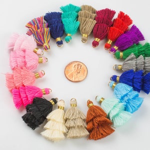 New! Small Tassel Ombre Umbre Triple / Three Tiered Tassels! 2 pcs per order