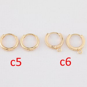 4pc Gold Filled Earring Hoops Lever Back one touch w/ open link Lever Hoop earring Nickel free Lead Free for Earring Charm Making Findings image 2