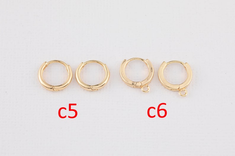 4pc Gold Filled Earring Hoops Lever Back one touch w/ open link Lever Hoop earring Nickel free Lead Free for Earring Charm Making Findings image 2