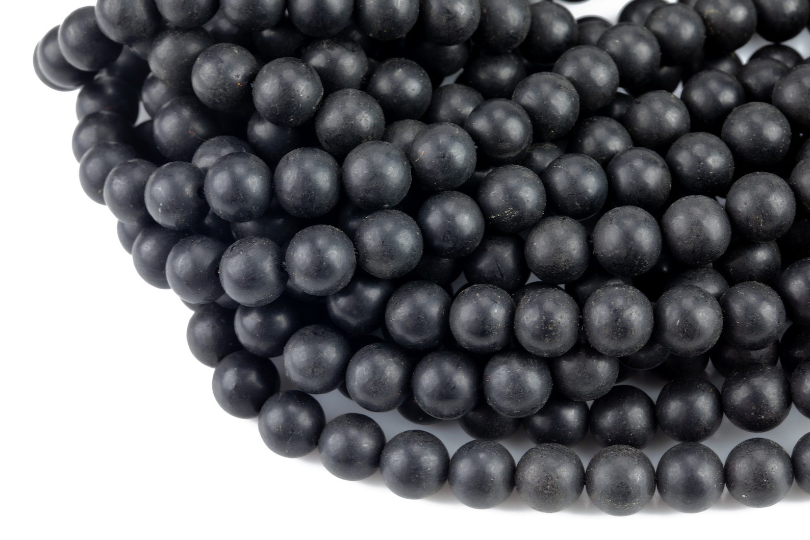 Natural Real Matte Jet Beads 6mm 8mm 10mm 12mm Round Beads AAA Etsy
