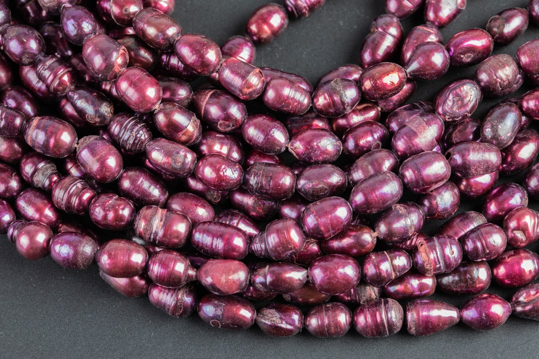 Raspberry Purple 7x9mm Potato Pearl A Quality Round Freshwater - Etsy
