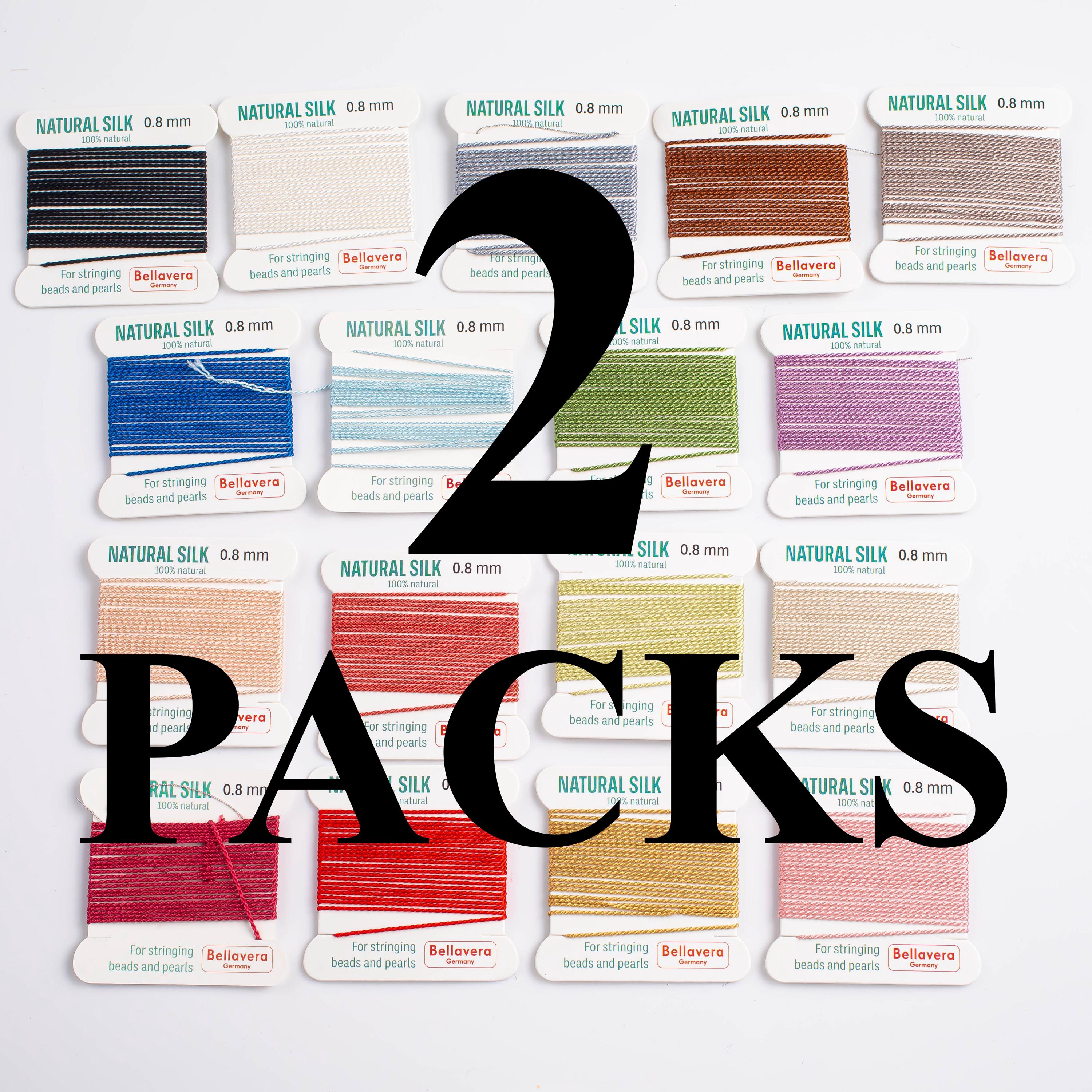 Bellavera Natural Silk Cord 2 Packets (4.5 Yards) Beading String ...