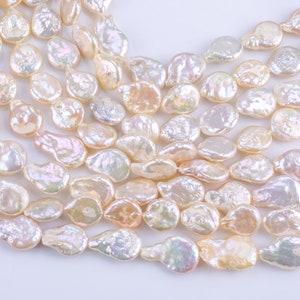 12mm to 13mm Coin Pearl Freshwater Pearl, Full strands