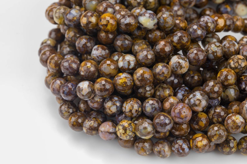 6mm 10mm Natural Fire Laced Opal- High Quality in Faceted Round- 4mm 8mm 12mm-Full Strand 15.5 inch Strand Gemstone Beads