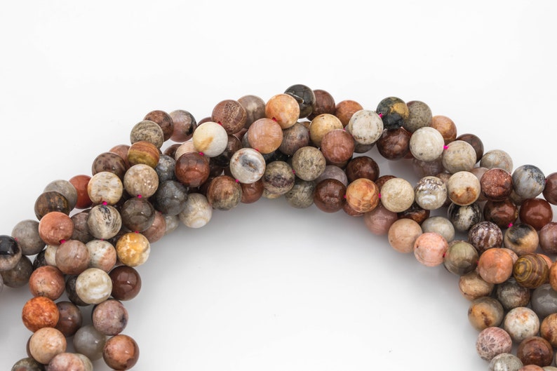 10mm Smooth Gemstone Beads Natural Red fossil coral 6mm 8mm High Quality in round