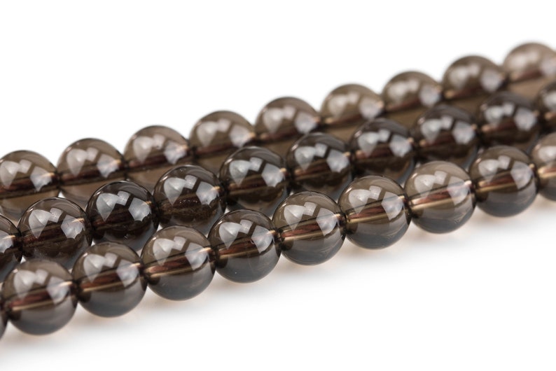 Natural Smokey Quartz beads Smooth Round Full Strand 4mm | Etsy