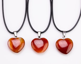 Carnelian heart crystal necklace