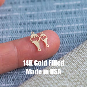 Eis Kegel Stecker - Winzige 14Kt Gold Filled oder Sterling Silber Stecker - für Armband oder Halskette - Permanent Schmuck Versorgung