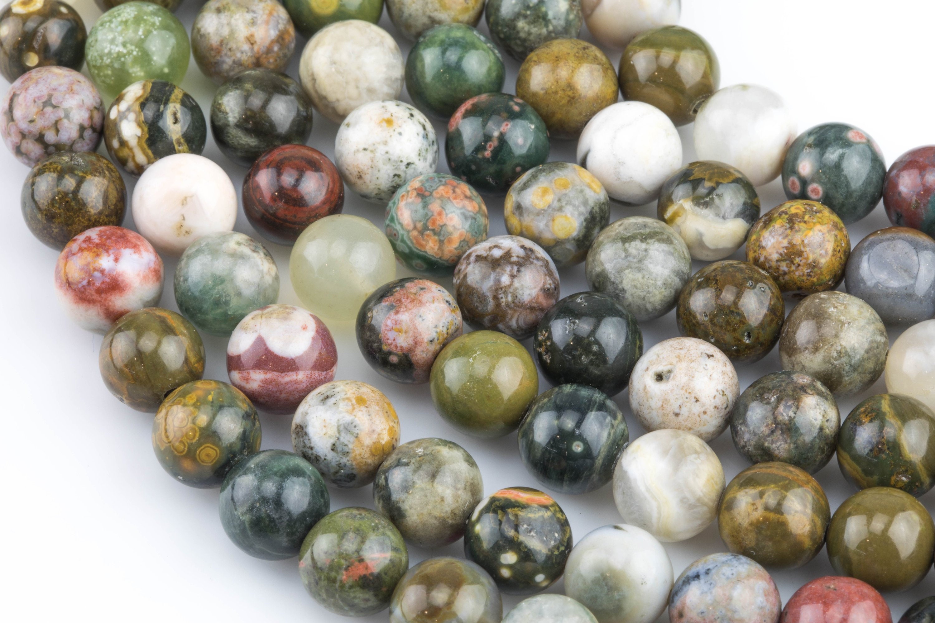 ORIGINAL Ocean Jasper Beads smooth round sizes 4mm 6mm 8mm Etsy
