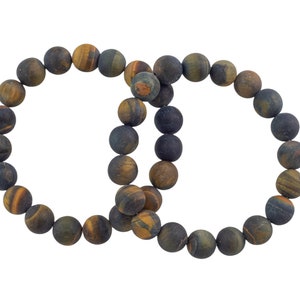 Tiger Eye Matte Round Stretchy String Bracelet Tiger's Eye bracelet Tigerseye Tigers Eye Handmade Jewelry Bracelet Crystal Bracelet