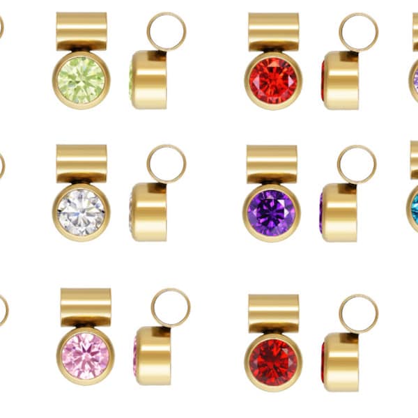 4mm 14/20 Gold Filled Charm Add-On Birthstone Made in USA Real 14k Gold Filled Charm and Connector