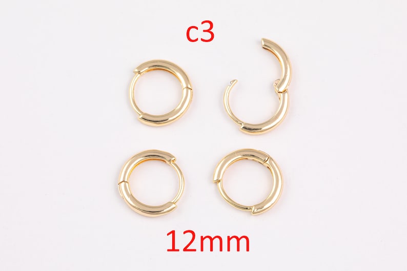 4pc Gold Filled Earring Hoops Lever Back one touch w/ open link Lever Hoop earring Nickel free Lead Free for Earring Charm Making Findings c3 12mm no loop