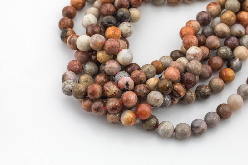 10mm Smooth Gemstone Beads Natural Red fossil coral 6mm 8mm High Quality in round