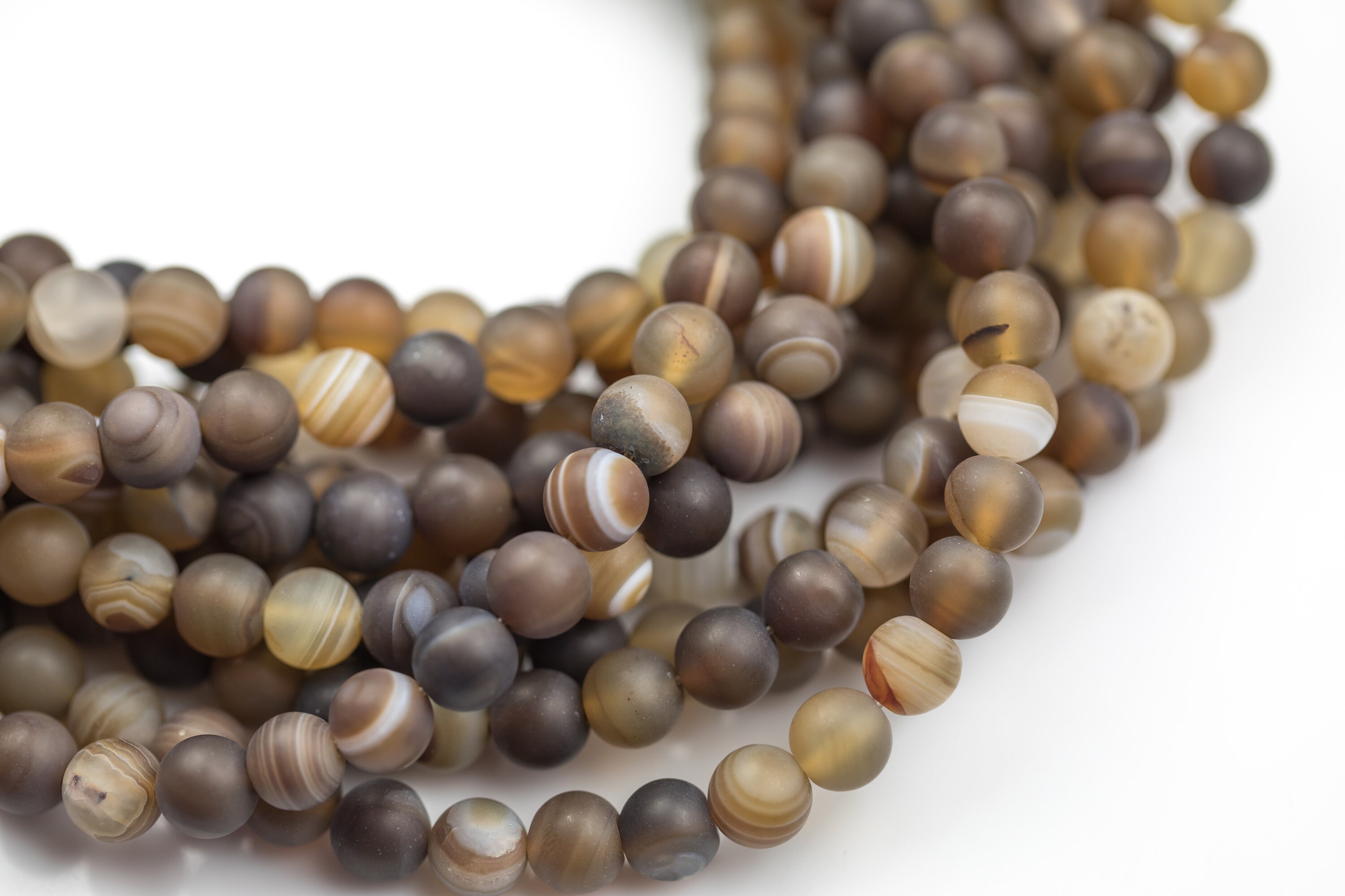 Natural Brown Banded Agate High Quality in Matte Round 6mm Etsy