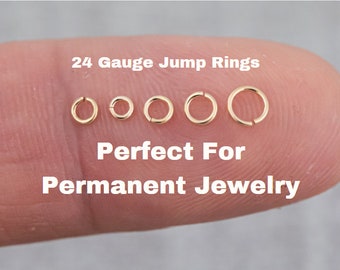 USA Gold Filled Jump Ring 24GA Open 24 ga Gauge GF 14/20 Gold Filled USA Made - 2mm 3mm 4mm 5mm Click and Lock Design- Perfect for Fine Work