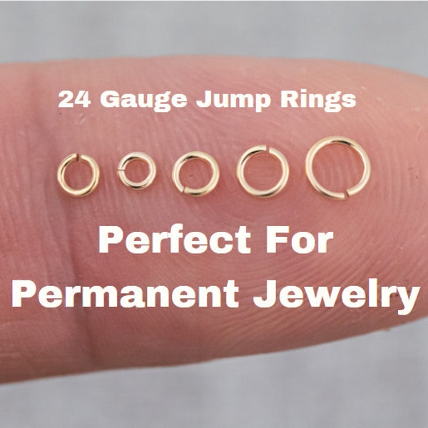 USA Gold Filled Jump Ring 24GA Open 24 ga Gauge GF 14/20 Gold Filled USA Made - 2mm 3mm 4mm 5mm Click and Lock Design- Perfect for Fine Work