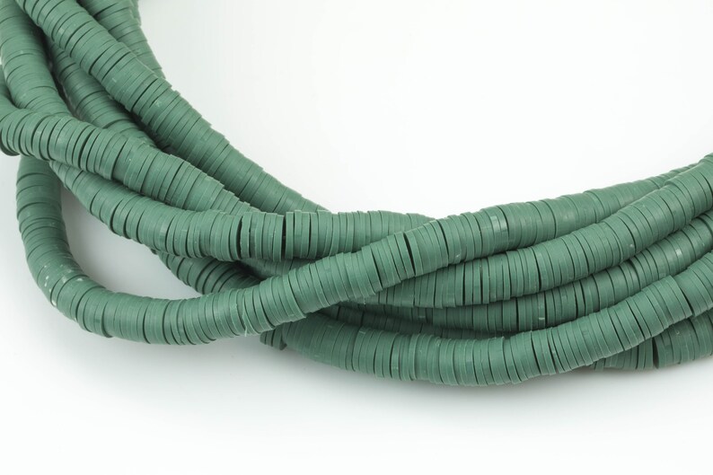 Sage 2str BEAUTIFUL Soft AFRICAN Colored VINYL Heishi beads 16 inch strand 2 Strand Per Order 6mm or 8mm