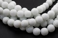 Natural White Jade  Round Beads 4mm 6mm 8mm 10mm 12mm - Single or Bulk - 15.5" AAA Quality  Smooth Gemstone Beads
