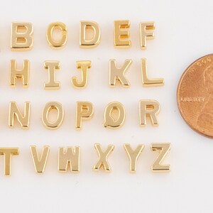 Tiny Dainty Letter Beads Alphabet Letters 14k Gold Letter Beads image 4