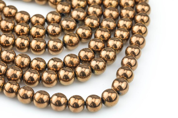 Copper Round Hematite Beads 6mm Stone 16 Inch Strand
