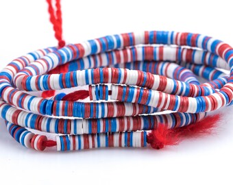 Multi Vinyl , African vulcanite vinyl disc beads-Heishi Shaped 4mm, Full Strands. 35 inch Strand