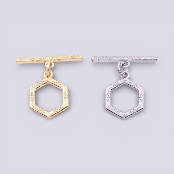 PVD-knevelsluiting, zeshoekige knevelsluiting, 12 mm, 18k goud PVD-iongeplateerd, aanslagbestendig.