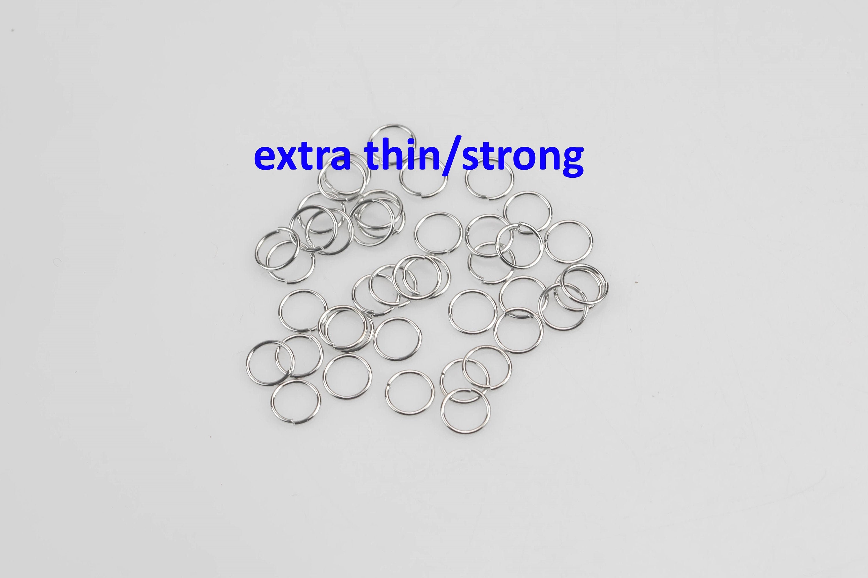Stainless Steel Gold Jump Rings, 13 mm Open Twisted Silver Rings #384,  Large Textured 12 Gauge