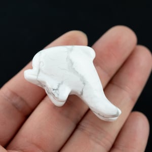 1 Pc Dolphin White Howlite Animal Figurine Super Cute about 2&quot;