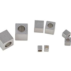 Stainless Steel Cube Beads Roundel 3mm 4mm 6mm 8mm