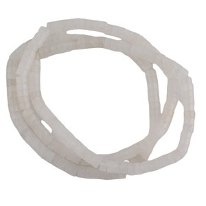 Natural Quartz Crystal -  2x4mm Heishi Stretchy Bracelet- 7 inches
