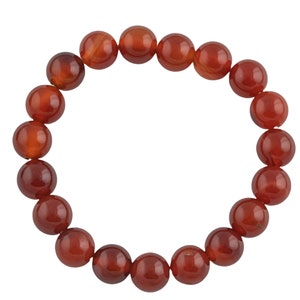 Carnelian Bracelet AAA 8mm Round Stretchy String Bracelet Natural Carnelian Bracelet 8 mm - AAA Quality Chakra Bracelets Pre-charged