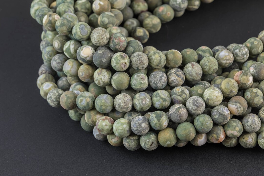 Natural Rhyolite Matte Round Full Strand 6mm, 8mm, 10mm, 12mm, 14mm ...