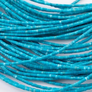 Magnesite Turquoise Heishi Discs Beads 1.5x2mm15.5&quot; Strand- Extra Fine