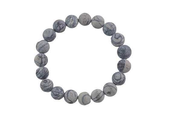 Bracciale In Diaspro Tartaruga Naturale – Pietre Vere Qualità AA/AAA – Perle 6, 8 O 10 Mm – Litoterapia
