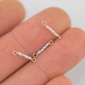 USA Gold Filled Permanent Jewelry Connectors Freshwater Pearl Connector 1420 Gold Filled 1.3mmx12mm 925 Sterling Silver